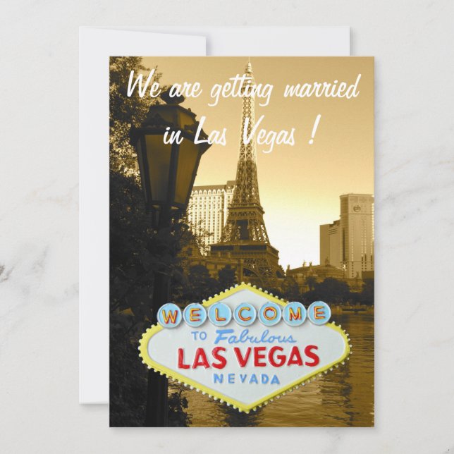 Anuncio de Boda en Las Vegas para Guardar la Fecha (Anverso)
