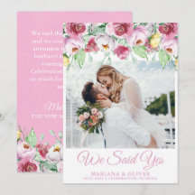 Anuncio de Boda Floral Acuarela Rosa
