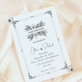 Anuncio de Boda Floral Elegante para Guardar la Fe