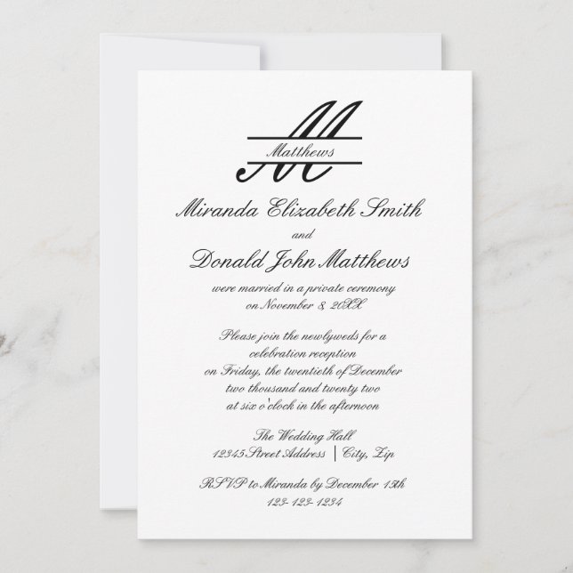 Anuncio de Boda Formal Simple y Elegante (Anverso)