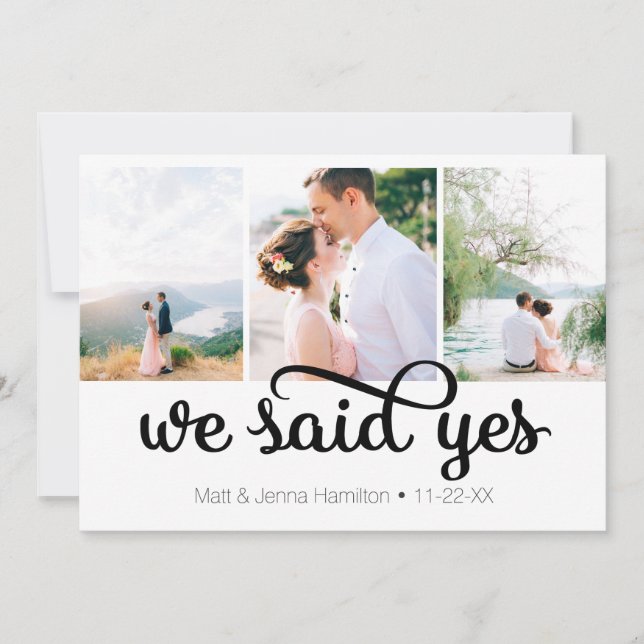 Anuncio de Boda Foto We Said Yes (Anverso)