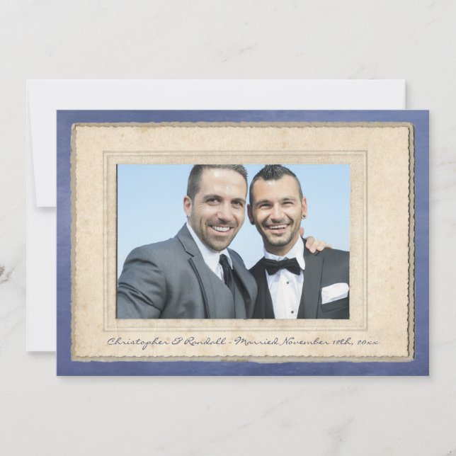Anuncio de Boda gay sindical de maridos de Grooms (Anverso)