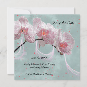 Anuncio de boda Guardar la fecha rosa y azul turqu