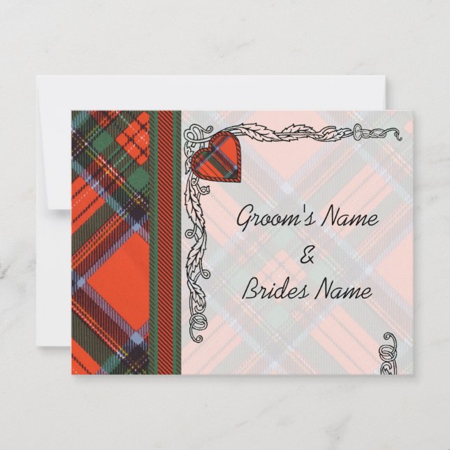 Anuncio de Boda Invitación Royal Stewart (Anverso)