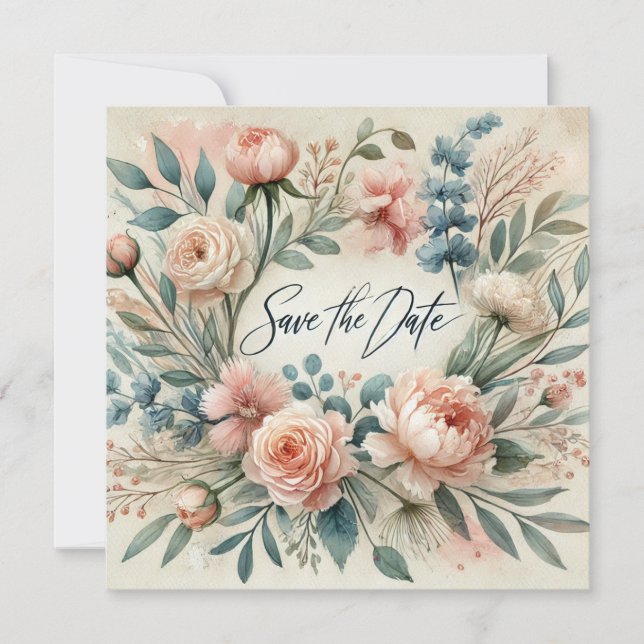 Anuncio de Boda Lovely Save the Date (Anverso)