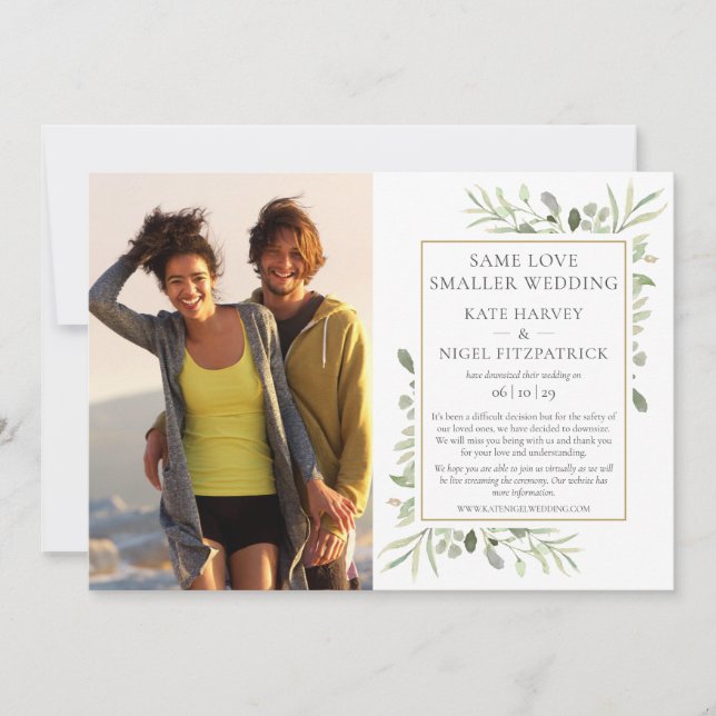 Anuncio de Boda Micro Minimalista Same Love (Anverso)