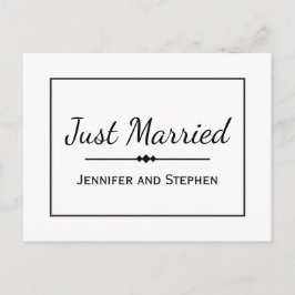 Anuncio de Boda Minimalista Negro Casados