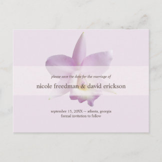 Anuncio de boda moderna con orquídea rosa para gua