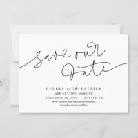 Anuncio de Boda Moderna, Tarjetas de Guardar Nuest
