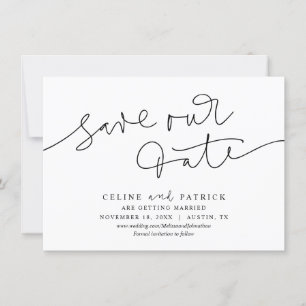 Anuncio de Boda Moderna, Tarjetas de Guardar Nuest