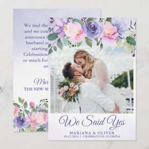 Anuncio de Boda Moderno Floral Rosa
