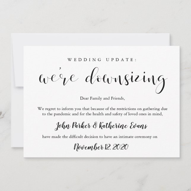 Anuncio de Boda Moderno y Elegante de Reducción de (Anverso)