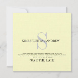 Anuncio de Boda Monograma Cream Save the Date