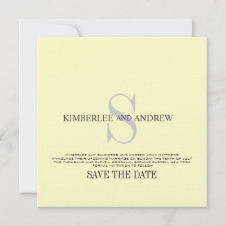 Anuncio de Boda Monograma Cream Save the Date