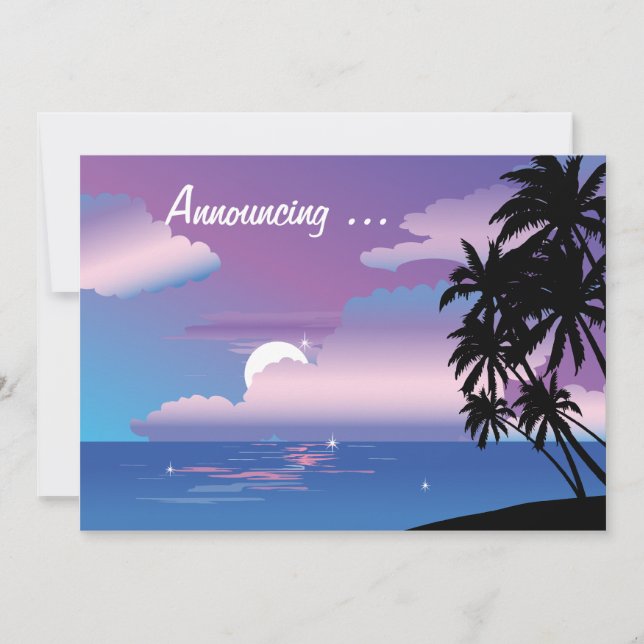 Anuncio de Boda nocturno tropical (Anverso)