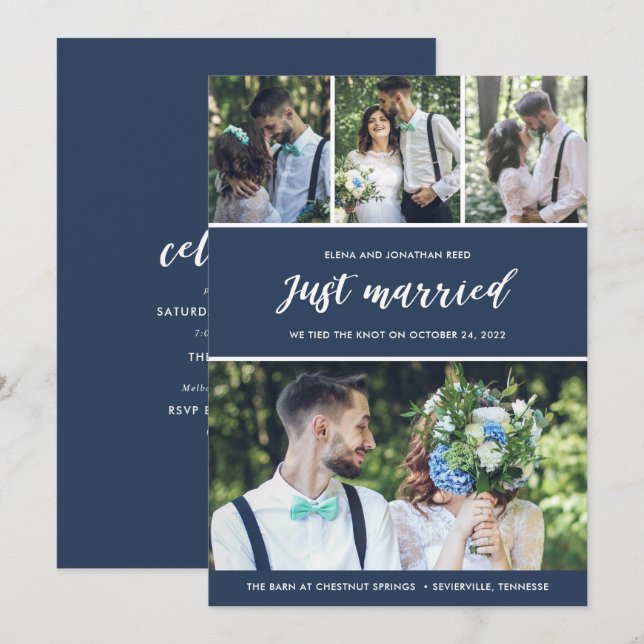 Anuncio de Boda Nos Fugamos Recién Casados (Anverso / Reverso)