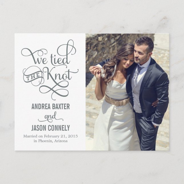 Anuncio de Boda Nudo Precioso - Blanco (Anverso)