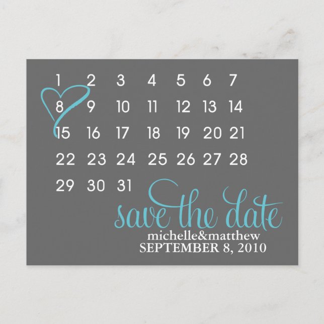 Anuncio de Boda para Marcar en tu Calendario (Anverso)