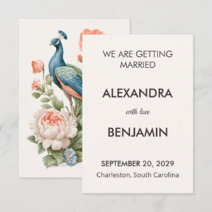 Anuncio de Boda Peacock Botanical Vintage Anunci