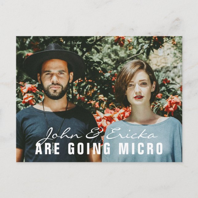 Anuncio de Boda Pequeña con Micro Foto Moderna (Anverso)