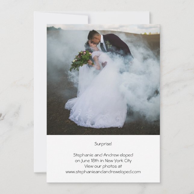 Anuncio de boda personalizada con foto para fuga d (Anverso)