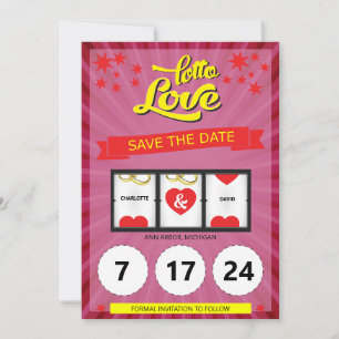 Anuncio de Boda Pink Lotto Love Save the Date