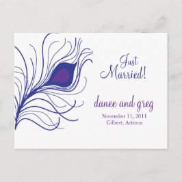 Anuncio de boda pluma de pavo real