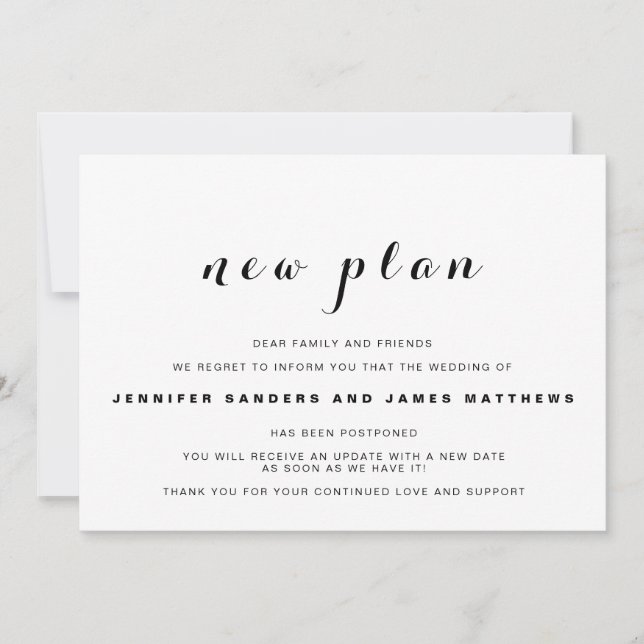 Anuncio de Boda Pospuesta (Anverso)