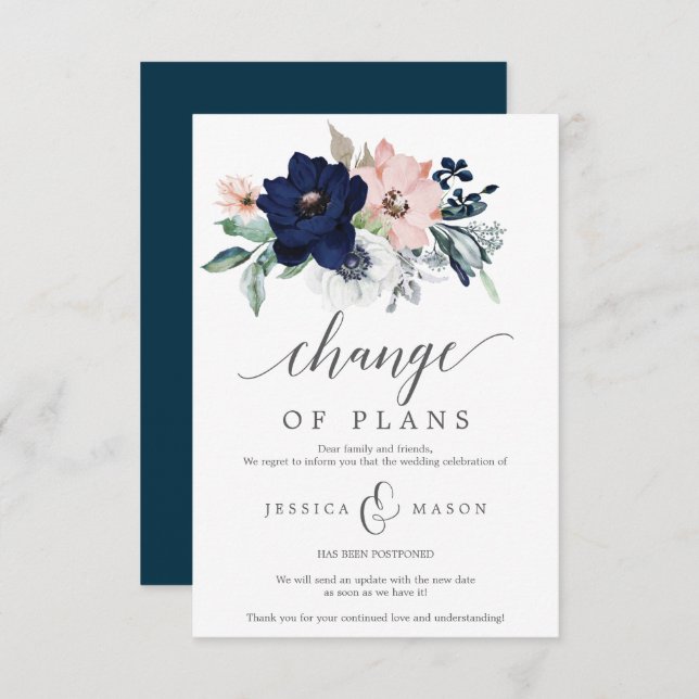 Anuncio de Boda Pospuesta - Cancelación (Anverso / Reverso)