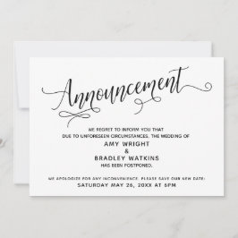 Anuncio de Boda Pospuesta con Guion Elaborado