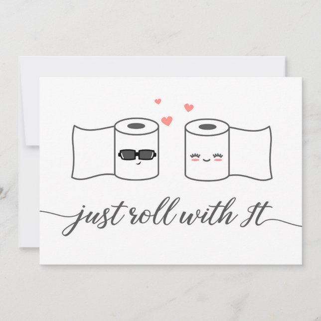Anuncio de boda pospuesta Just Roll With It (Anverso)