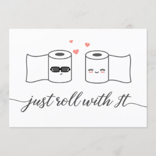 Anuncio de boda pospuesta Just Roll With It