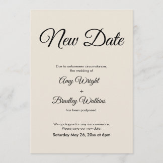 Anuncio de boda pospuesta para nueva fecha