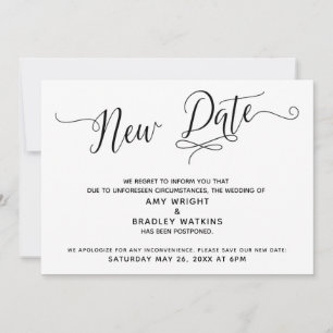 Anuncio de boda pospuesta para nueva fecha