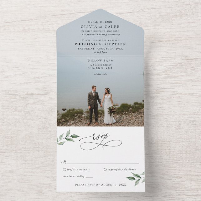 Anuncio de Boda Recepción de Boda Todo en Uno (Interior)