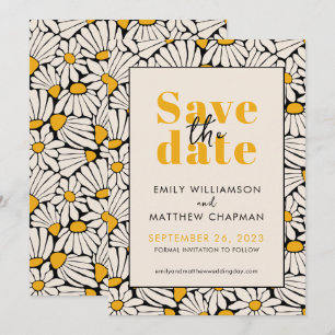 Anuncio de boda Retro Floral Save the Date