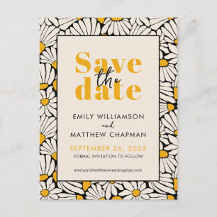 Anuncio de boda Retro Floral Save the Date