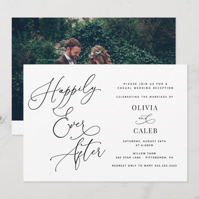 Anuncio de boda/Reunión Felices para Siempre (Anverso / Reverso)