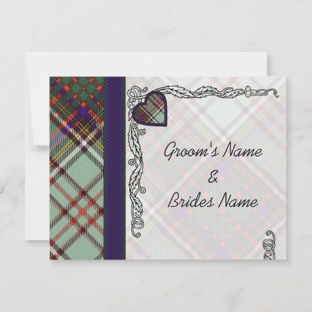 Anuncio de Boda RSVP Anderson Tartan (Anverso)