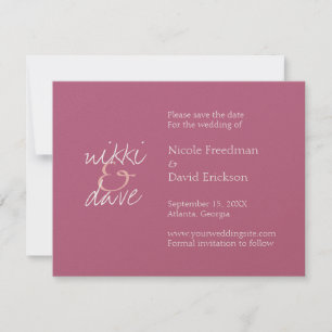 Anuncio de boda simple y elegante con brillo rosa