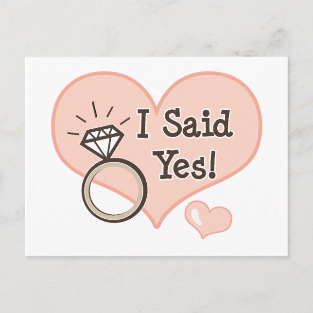 Anuncio de boda Tarjeta postal dije que sí (Anverso)