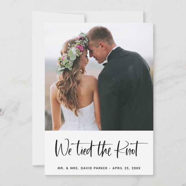 Anuncio de boda y fiesta de tendencia | Foto (Anverso)