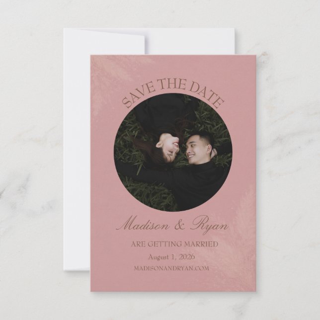 Anuncio de bodas Blush Romance con foto (Anverso)