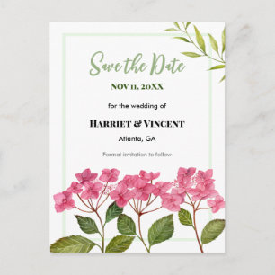 Anuncio de bodas de Hortensias Rosadas Save The Da