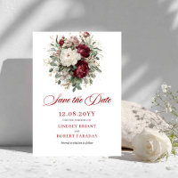 Anuncio de Burgundy Gold Save The Date Refined Blu