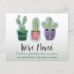 Anuncio de Cactus Elegante Acuarela Nos Hemos Muda