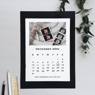 Anuncio de calendario con guión elegante