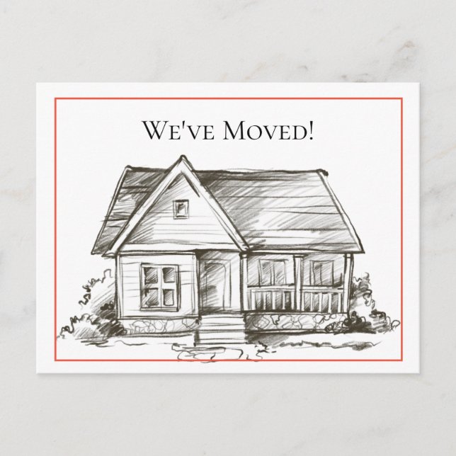 Anuncio de cambio de dirección de casa en blanco y (Anverso)