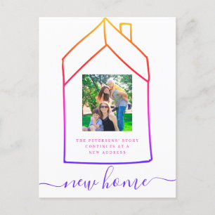 Anuncio de cambio de dirección de casa nueva moder