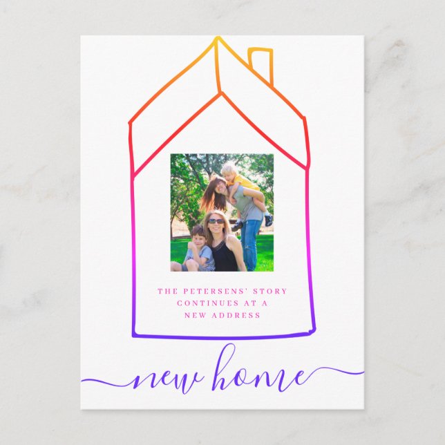 Anuncio de cambio de dirección de casa nueva moder (Anverso)